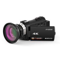 Video Camcorder, Andoer 4K Digital Video Camera 48MP 2880 x 2160 HD 3inch Touchscreen Handy Camera with IR Night Sight Support 16X Zoom 128GB Max Storage Christmas Valentine's Gift Present