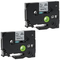 2 Pack Replacement 12mm 0.47 inch TZe231 TZ231 Laminated Black on White for P-Touch Label Maker D210 PT-H100 PT-H110 D600 PT-1880,26.2ft(8m) Length