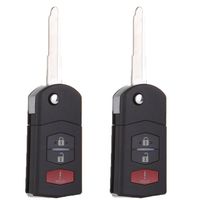 ECCPP Replacement for 2X 3 Button 315MHz Replacement Uncut Keyless Entry Remote Flip Key Fob for Mazda 2/5/ 6/ CX-7/ CX-9/ RX-8/ MX-5 Miata BGBX1T478SKE125-01