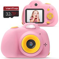 VanTop Junior K5 Kids Camera, 1080P HD Mini Video Camera for Children w/ 32GB Memory Card, 8MP Selfie Len, 2inch IPS Screen, Card Reader, Carrying Bag, Cartoon Sticker, Lanyard