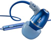 JLab Audio J5M Metal Earbuds Style Headphones w/Mic, Guaranteed for Life - Blue Steel