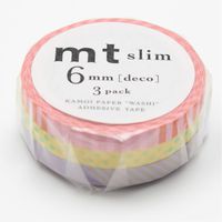MT Washi Masking Tape, Slim, Deco A, 6mm x 10m x 3 (MTSLIM16)