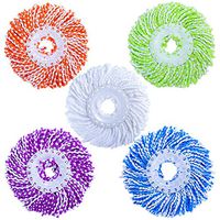 5 Replacement Mop Micro Head Refill for 360° Spin Magic Mop-Microfiber Replacement Mop Head-Round Shape Standard Size