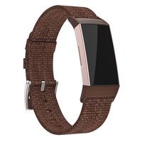 adepoy Compatible with Fitbit Charge 3 Bands for Women Men, Soft Breathable Woven Fabric Adjustable Replacement Wristbands for Fitbit Charge 3/Fitbit Charge 3 Special Edition, Coffee