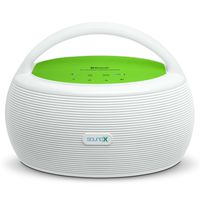Singing Machine SMI440BT 20W Portable Bluetooth Audio Streaming for Smartphone, Computers and Tablets - White/Green