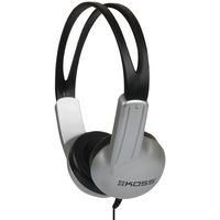 Koss Durable ABS Plastic and Ambient Noise Reducing Over-Ear Headphones with Plastic Earcups, ED1TC, Silver (Non-Retail Packaging)