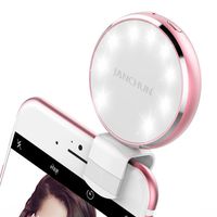 Selfie Ring Light, JANCHUN Rechargable Selfie LED Camera Light with 7 Light Colors and 3 Levels of Brightness - Rose Gold