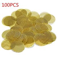 100pcs Brass Pipe Screen Stainless Steel Mesh Smoke Pipe Filters 0.75'' (3/4'') (Gold)