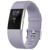 SKYLET for Fitbit Charge 2 Bands, Replacement Bands for Fitbit Charge 2 Bracelet Solid Colors with Secure Watch Clasp (No Tracker) [Small, Light Purple]
