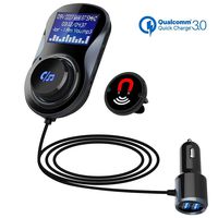 SONRU Bluetooth FM Transmitter for Car, MP3 Player Bluetooth Handsfree Car Kit Wireless Radio Audio Adapter, 1.44 Inch LED Display, Dual USB Ports A2DP Crystal Sound Quality