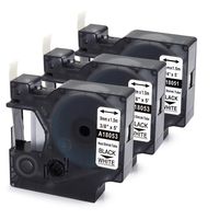 Replace DYMO Rhino 18053 Heat Shrink Label 3/8" Tube Compatible with DYMO Rhino 4200 5200 5000 Industrial Label Maker, Black on White, 4.9 Feet 3-Pack