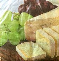 DESIGNER BEVERAGE NAPKINS / 30 PC COUNT (5"  x  5", Cheese & Grapes)
