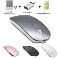 Rechargeable Wireless Mouse for Laptop Wireless Mouse for MacBook Pro MacBook Air Chomrebook Desktop Computer (Gray)