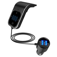 Bluetooth FM Transmitter- Wireless Radio Transmitter Adapter Car Kit, Universal Car Charger with Dual USB Port, Music Player Support Aux Output, TF Card