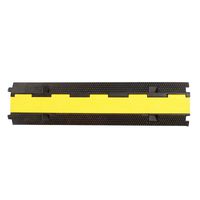 BISupply 2-Channel Indoor Outdoor Cord Cover Strip - Floor Cable Protector Ramp Rubber Cord Protector 1-Pack, 40in