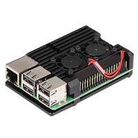 Metal Armor Aluminium Alloy Case with Dual Cooling Fan Heatsink Metal Shell Black Enclosure Compatible with Raspberry Pi Pi 2 Model B/Raspberry Pi 3 Model B/Raspberry Pi 3 Model B+ Raspberry Pi Armor