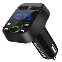 FM Transmitter Bluetooth, Kitbeez FM Radio Transmitter Wireless Car Adapter Stereo Music Audio Receiver,Handsfree Calling Dual USB Port Charger Compatible with iPhone,iPad,Samsung Galaxy,Smartphone