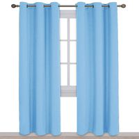 NICETOWN Triple Weave Thermal Insulated Ring Top Blackout Window Curtains for Bedroom (Double Panels, 42 inches x 84 inches, Blue)