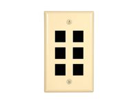 Networx Keystone Wall Plates (6 PORT, IVORY)