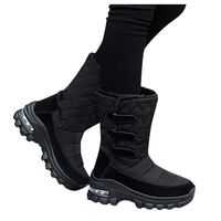 Dainzuy Women's Waterproof Cold Weather Snow Boots Fur Lined Mid Calf Winter Boots Platform Keep Warm Ankle Boots