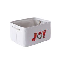 TheWarmHome Storage Basket, Fabric Storage Bin, Basket for Organizing, Dog Toy Basket, Christmas Basket for Gifts Empty, Decorative Basket for Home, Nursery (Print Text, 15.7L×11.8W×8.3H)