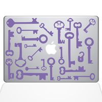 The Decal Guru Skeleton Keys MacBook Decal Vinyl Sticker - 13" MacBook Pro (2016 & Newer) - Lavender (1266-MAC-13X-LAV)