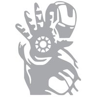 IRON MAN VINYL STICKER DECAL - CAR, LAPTOP, PHONE (Silver, 8.4" x 12")
