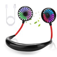 FIGROL Sports Hand Free Fan,Rechargeable Mini USB Fan with 2000mAh Battery,Headphone,Wearable,Neckband,Portable Fan with 360 Degree Adjustment Dual Wind Head,for Runing,Travel,Camping,Office (Renewed)