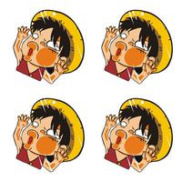 Bowinr 4pcs One Piece Car Stickers, Monkey D. Luffy Bumper Sticker for Phone, MacBook, Laptop, Car, Lugguage, Skateboard and More