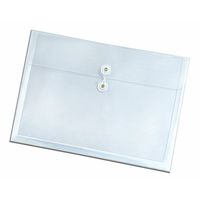 Globe-Weis/Pendaflex Side-Opening Poly Envelopes, Letter Size, String Closure, 1-Inch Expansion, Clear, Box of 12 (84181)