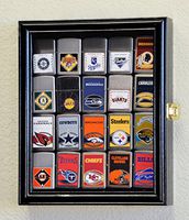 20 Zippo Lighter Display Case Cabinet Holder Wall Rack Box - Lockable, Black