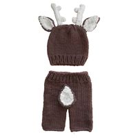 Jastore Newborn Baby Girls Boys Deer Crochet Knit Costume Photo Photography Prop