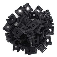 (100 Of Pack) Black 9mm Cable Tie Mount Base Saddle Type Mount Screw Wire Bundle Holder Base Holder Width Cable Large Size 0.75 inch