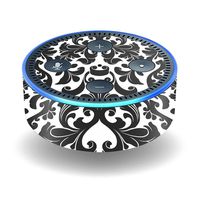 MightySkins Skin Compatible with Amazon Echo Dot (2nd Gen) - Black Damask | Protective, Durable, and Unique Vinyl Decal wrap Cover | Easy to Apply, Remove, and Change Styles | Made in The USA