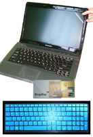 US Layout Keyboard Skin Cover + 15.6'' anti glare & scratch & fingerprint Screen Protector for Lenovo Flex 4 (15"), Ideapad 510 (15"), 310 (15"), 110 (15") (blue)