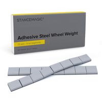 StanceMagic - 0.25oz - Gray Adhesive Stick On Wheel Weights (Easy Peel, Low Profile) - Steel (Zinc Plated) - 18oz (1.125 lbs) total, 9 total 2oz strips, 72 total pieces