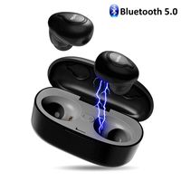 iyesku Bluetooth Earbuds Audifonos Bluetooth, Best Bluetooth Headset Headphones True Wireless Earbuds Bluetooth 5.0 IPX5 15H Playtime Auto Pairing Binaural Mic, Built in-Ear Mini Earphones, T02-Black
