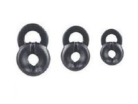 3 pcs. Mix Size Small, Medium, Large Soft Black Rubber Loop Gel Compatible for Bluetooth Headset Shadowbox, Smokescreen, Midnight and Silver Lining Jawbone ERA, Jawbone ICON, Jawbone Prime Bluetooth