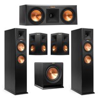 Klipsch 5.1 System with 2 RP-260F Tower Speakers, 1 RP-250C Center Speaker, 2 Klipsch RP-250S Surround Speaker, 1 Klipsch R-110SW Subwoofer + AudioQuest Bundle