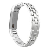 MoKo Fitbit Alta HR and Alta Band, Universal Stainless Steel Replacement Watch Bracelet Band Strap with Fold Over Clasp for Fitbit Alta/Fitbit Alta HR, Tracker NOT Included - Silver