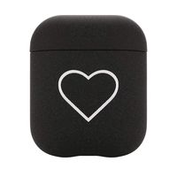NANTE Accessories Heart Print Cute Cover Case for AirPods 2 & 1 Silicone Protective Earphones Charger Covers Protector Pouch (Black)