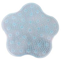 Lishiny Foot Brush Massager, Silicone Bathroom Massage Mat Foot Back Massage Cushion Non-Slip Foot Wash Pad (Blue)