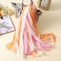Hqysjin Ladies Silk Scarves Gradient Large Size Silk Beach Towel,Three,180110cm