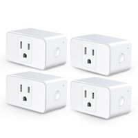 Meross WiFi Smart Plug Mini, 16 Amp & Reliable Wifi Connection Powered by Mediatek Chipset, Alexa and Google Voice Control, App Remote Control, Timer, Occupies Only One Socket, No Hub Needed, 4 Pack