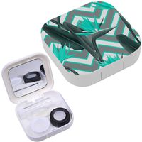 Portable Contact Lens Case Box Travel Kit Mirror + Bottle + Tweezers Container Holder [ Bird Paradise Tropical Flower ]