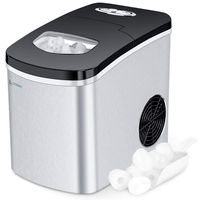 Countertop Ice Makers Machine for Home Bar RV, LITBOOS Portable Camper Icemaker, 9 Bullet Ice Cube Ready in 7 Mins, 26 lbs/24Hrs, Stainless Steel