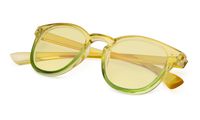 Anti UV Glare Harmful Blue Light Computer Reading Glasses with Yellow Tinted Lens Yellow-Green Frame +1.50