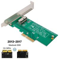 QNINE PCIe SSD Adapter Card for 2013 2014 2015 2016 2017 MacBook Air Pro Retina, Hard Drive Controller Converter to Desktop PCI Express X4, Support Model A1465 A1466 A1398 A1502