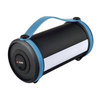AXESS SPBT1054 Portable Bluetooth Rechargeable Speaker with LED and RGB Lighted Panels and Built-in FM Radio, Blue