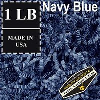 Mighty Gadget (R) 1 LB Navy Blue Crinkle Cut Paper Shred Filler for Gift Wrapping & Basket Filling